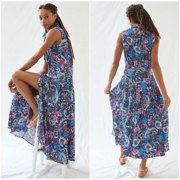 Maeve Dresses & Skirts - Maeve By Anthropologie Whimsical Floral Collared Printed Maxi Dress 8